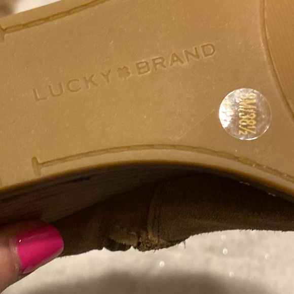 New Lucky Brand peep toe wedge booties size 8M - Picture 7 of 9